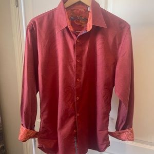 Mens Robert Graham “KNOWLEDGE WISDOM TRUTH” Lg Slim Fit Button Down Shirt.